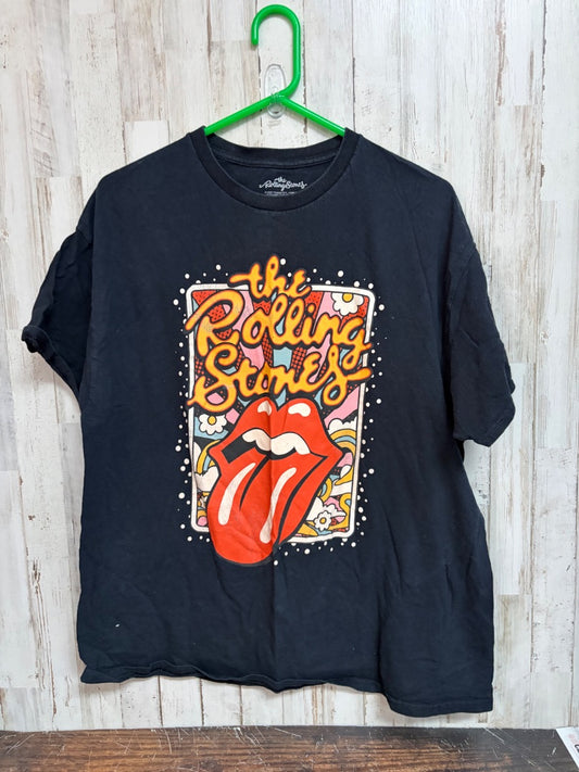 BLACK  ROLLING STONES TEE, LADIES XL
