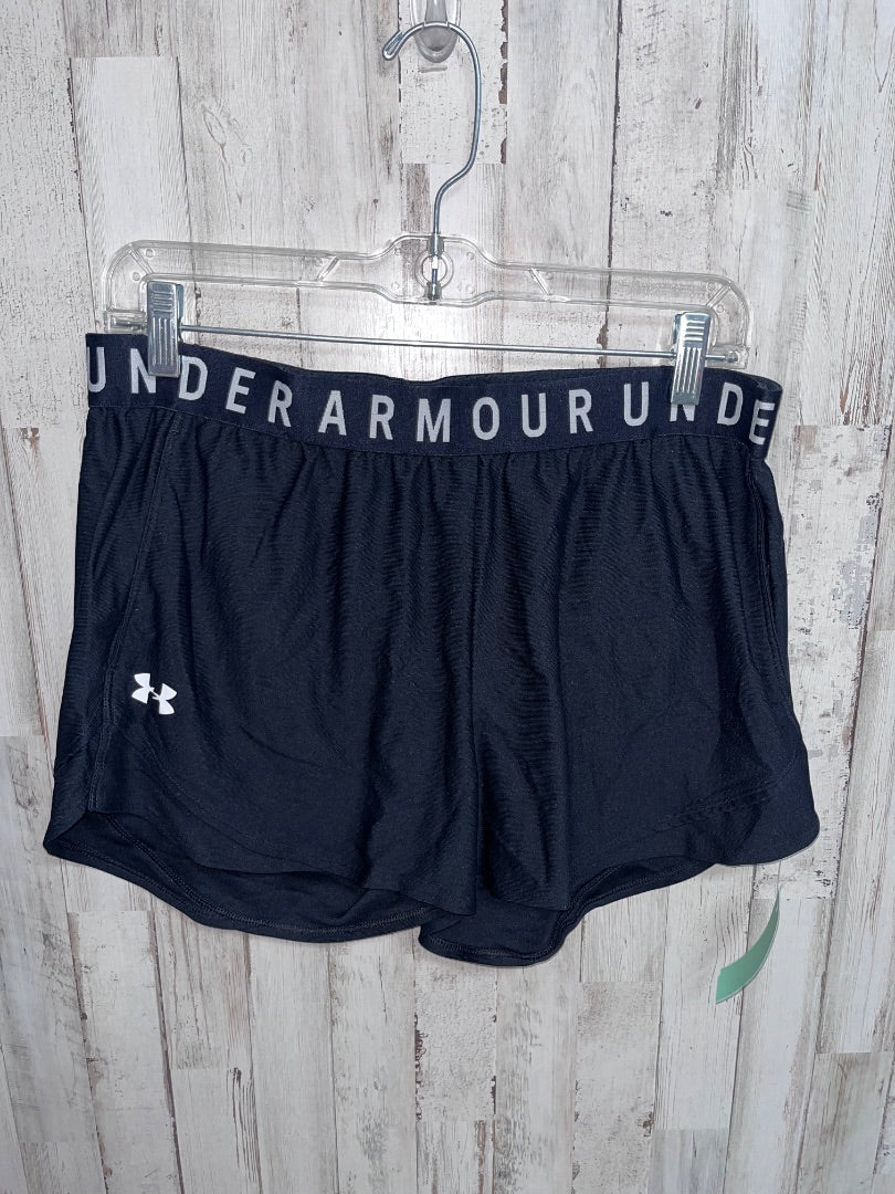 BLACK UNDER ARMOUR RUNNING SHORTS, LADIES L