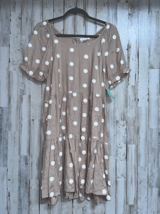 TAN BLU PEPPER PUFF DOT TIER DRESS, LADIES L