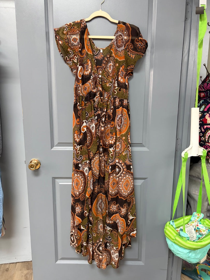 OLIVE/BROWN TRUTH SHEER PRINTED CARDIGAN, LADIES M