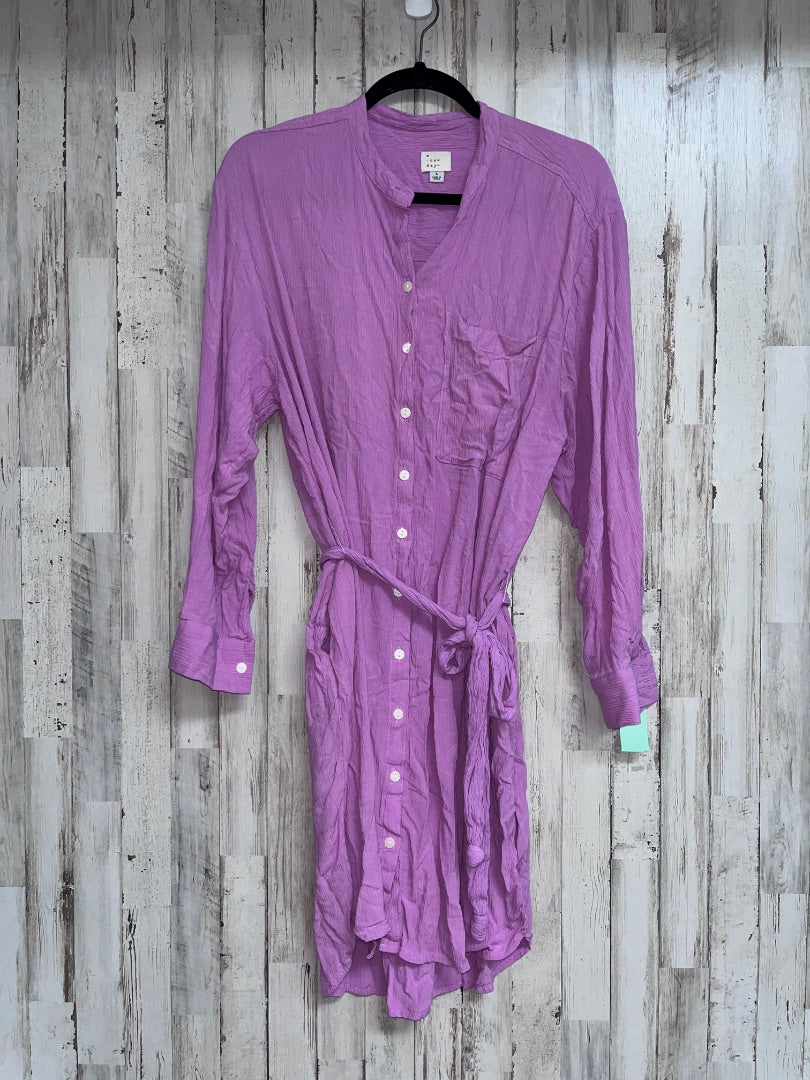 LILAC A NEW DAY MUSLIN BELTED BUTTON DRESS, LADIES L