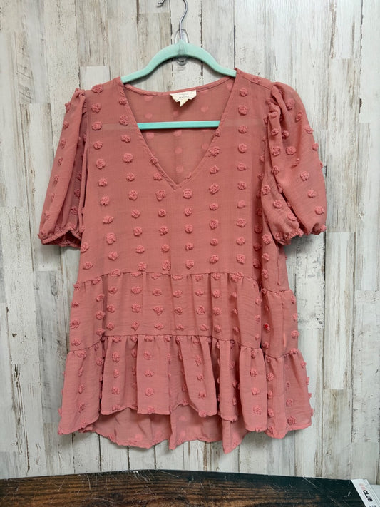 MAUVE FLOWER & FEATHER DOTTED TIER TOP, LADIES M