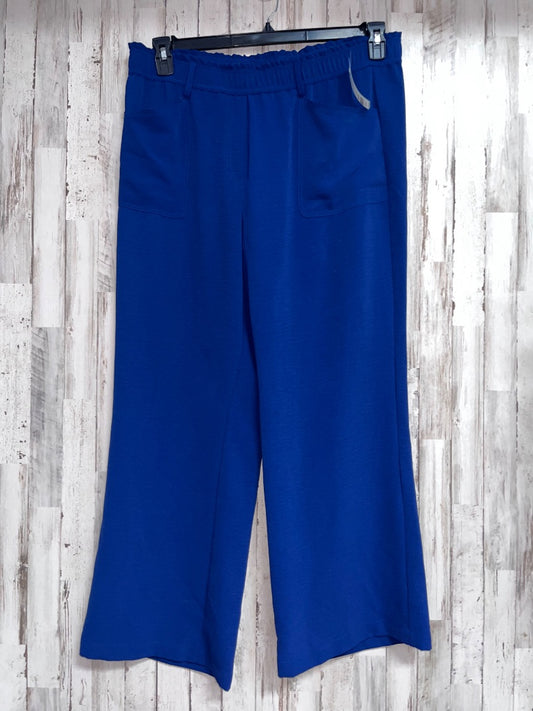NAVY COUNTER PARTS WIDE LEG TEXTURE PANTS, LADIES XL