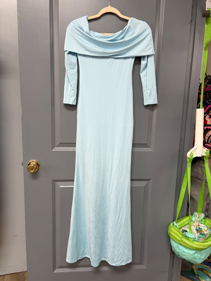 LT TEAL SHEIN MAXI DRESS, LADIES XS