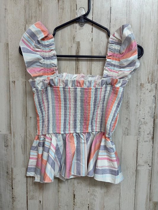 LT BLUE SHEIN SMOCK STRIPE TANK, LADIES S