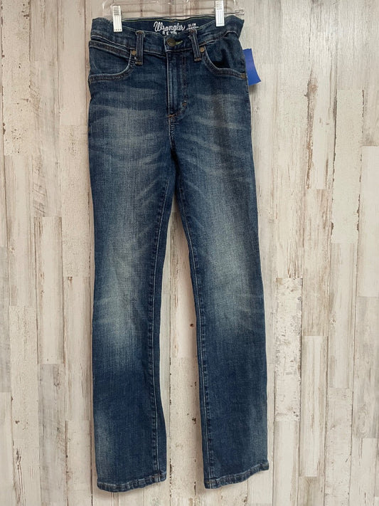 DENIM WRANGLER SLIM STRAIGHT RETRO JEANS, BOY 12 SLIM