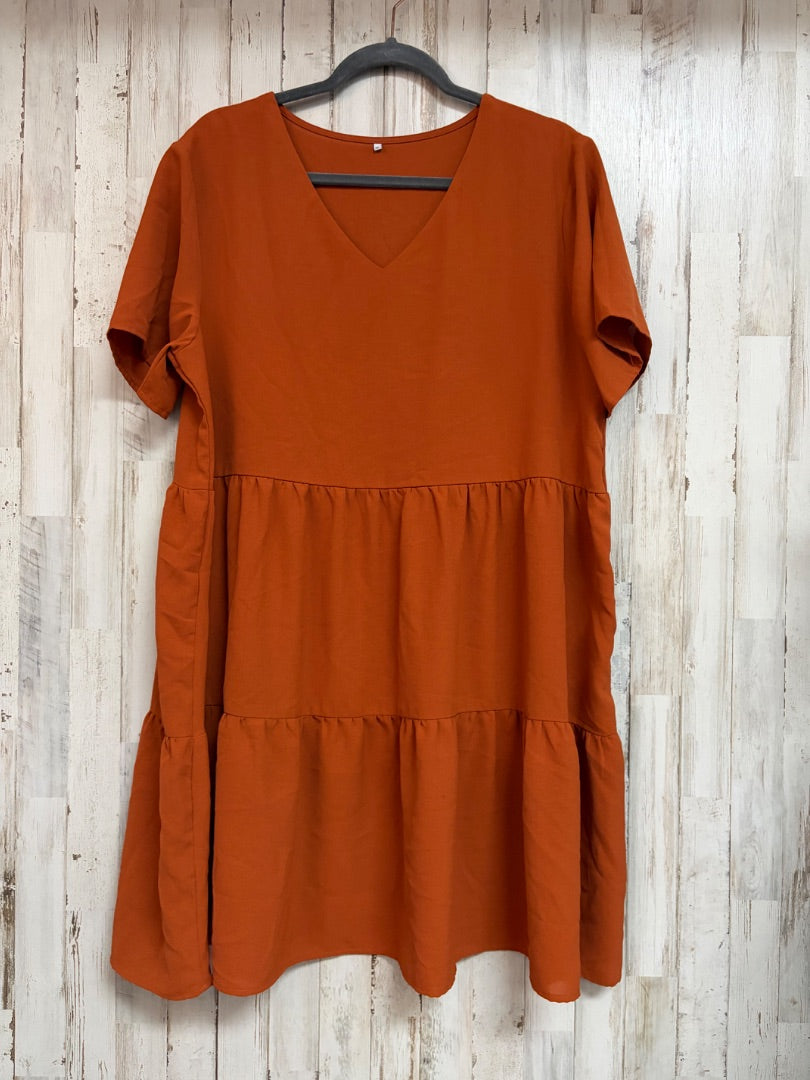 RUST  TIER DRESS, LADIES XL