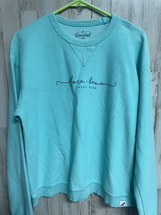 TURQUOISE UNWIND BY LEAGUE FLORA BAMA PULLOVER, LADIES S