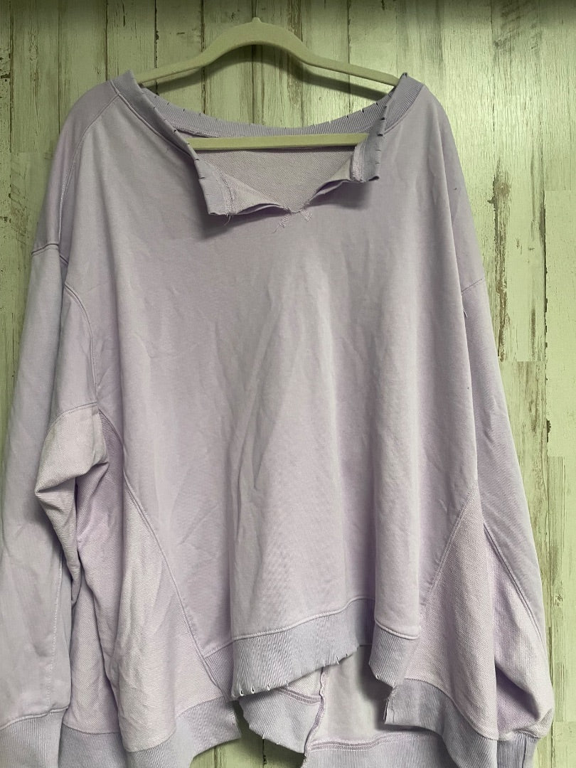 PURPLE FANTASTIC FAWN NOTCH HEM PULLOVER, LADIES M