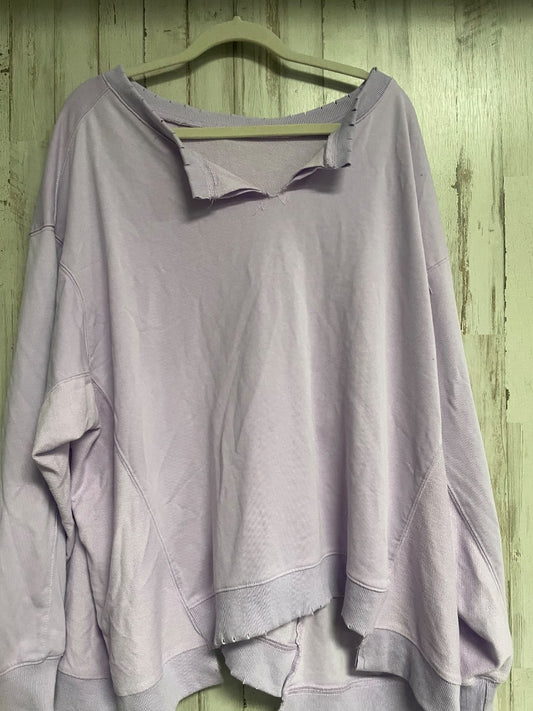PURPLE FANTASTIC FAWN NOTCH HEM PULLOVER, LADIES M