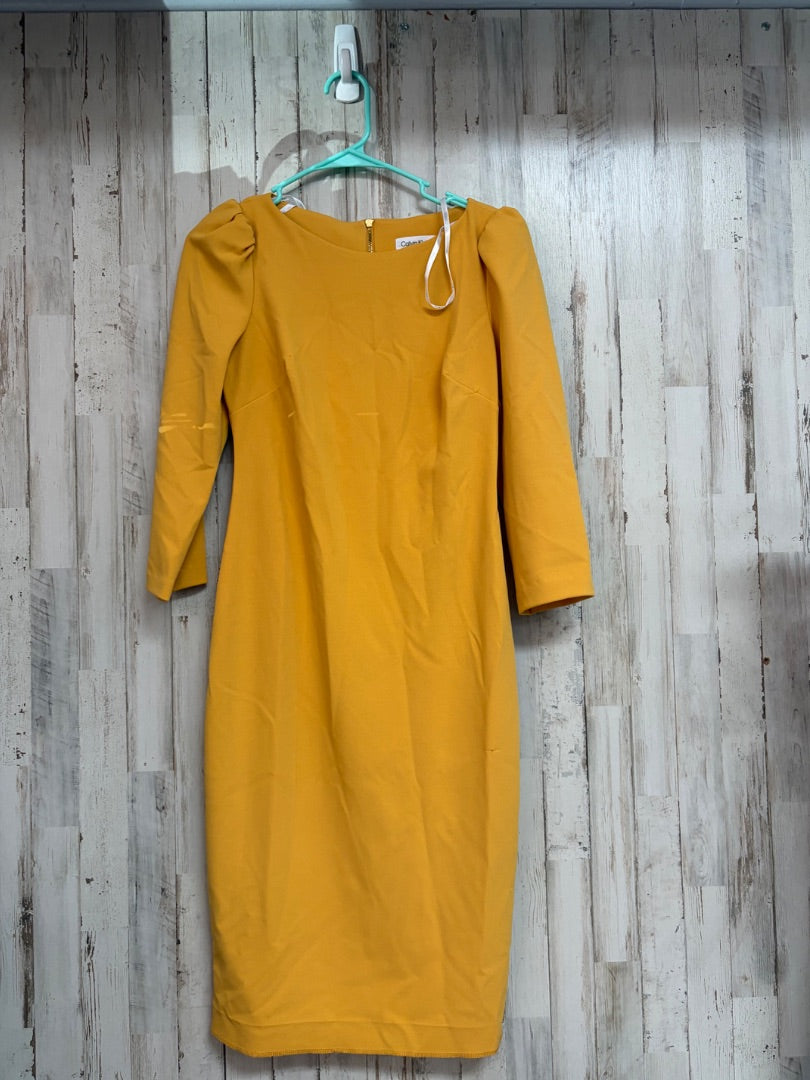 MUSTARD CALVIN KLEIN SZ4 DRESS, LADIES S