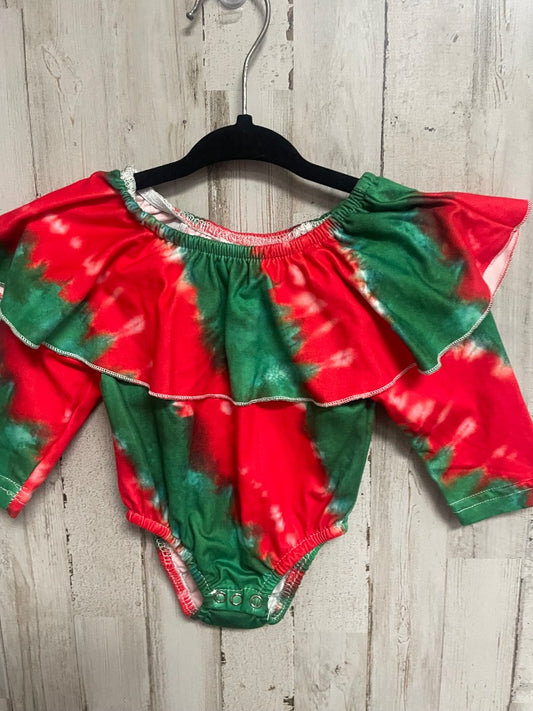 RED/GREEN BOUTIQUE DYED BUBBLE, GIRL 3-6M