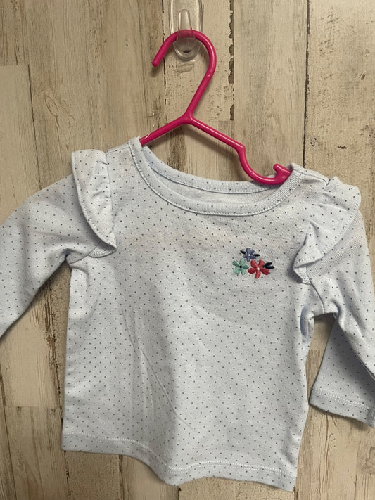 BLUE CARTERS DOT LONGSLEEVE TOP, GIRL 3M