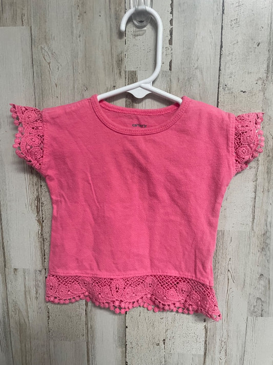 PINK CARTERS LACE HEM TOP, GIRL 3M