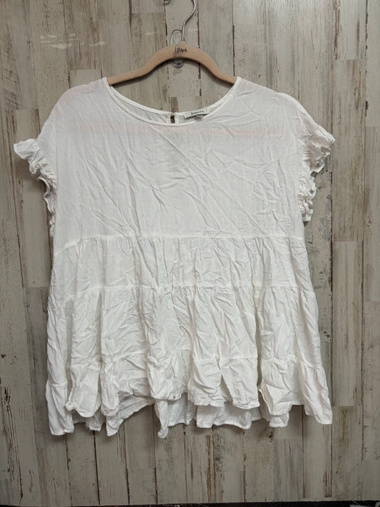 WHITE  LINEN TIER TOP, LADIES S
