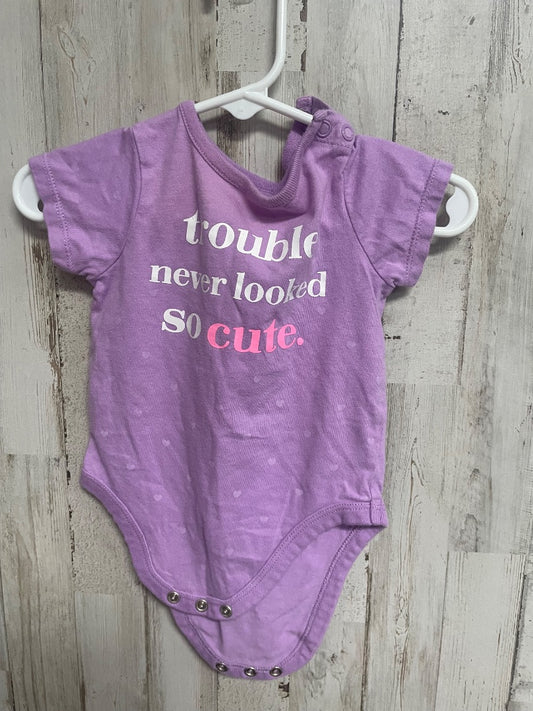 PURPLE GARANIMALS CUTE TROUBLE ONESIE, GIRL 6-9M