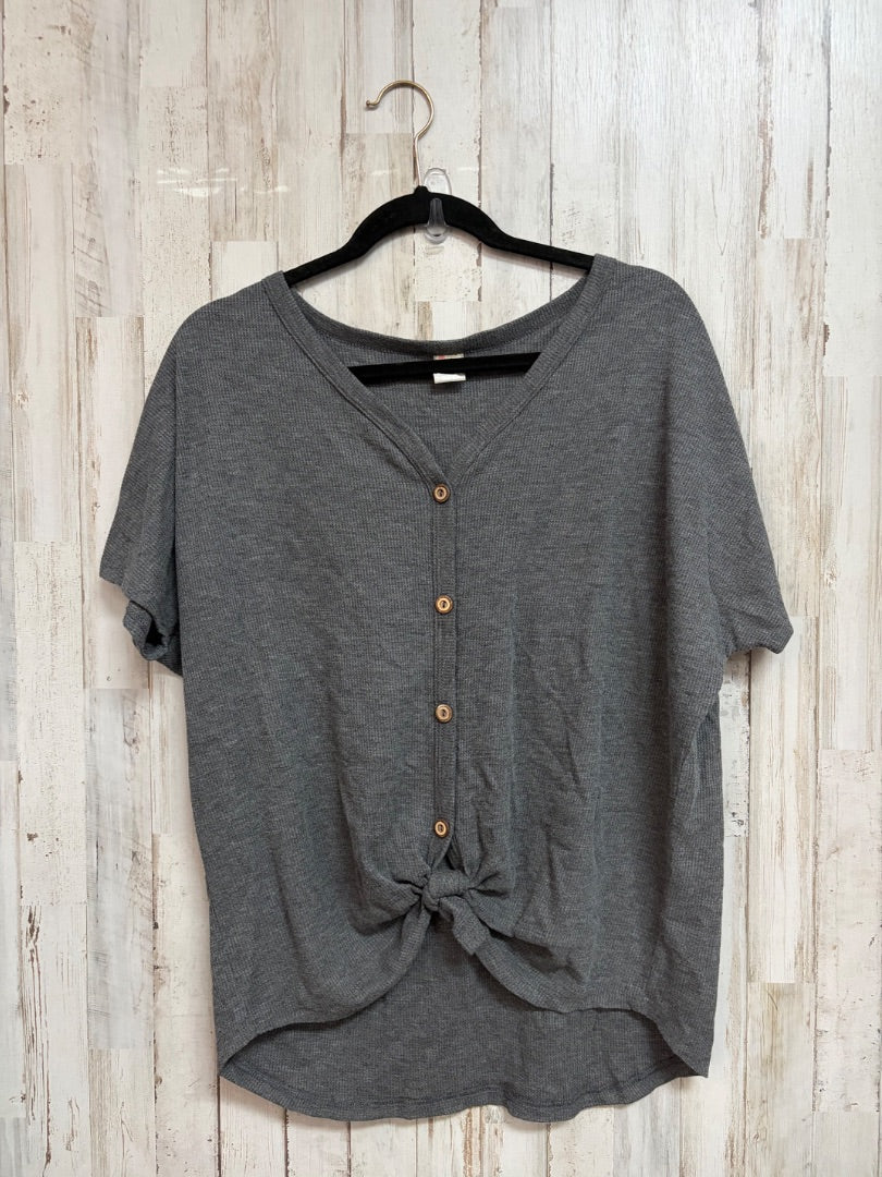 GREY 7TH RAY WAFFLE KNIT KNOT TOP, LADIES M