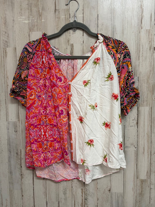 PINK/WHITE  FLORAL PAISLEY TOP, LADIES M