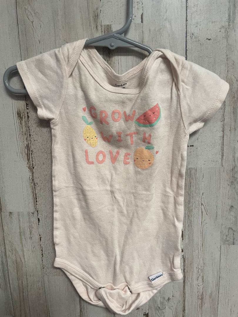 CREAM GERBER GROW WITH LOVE ONESIE, GIRL 12M