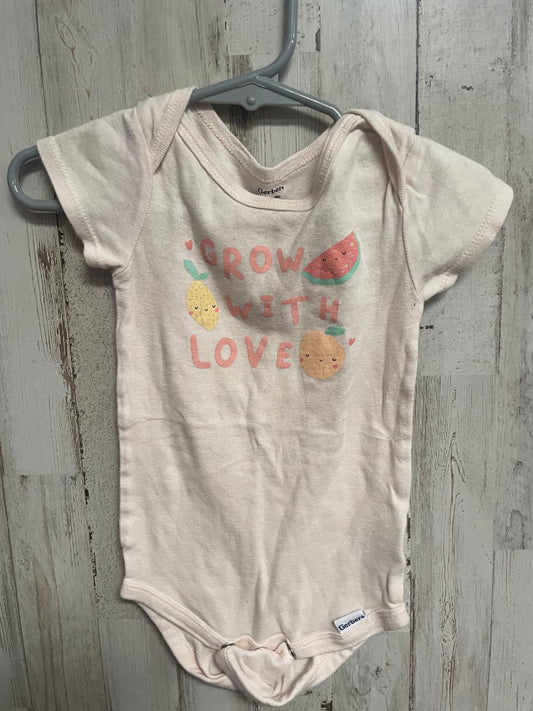 CREAM GERBER GROW WITH LOVE ONESIE, GIRL 12M