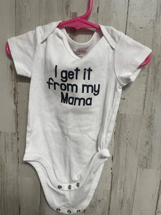 WHITE OKIE DOKIE FROM MY MAMA ONESIE, GIRL 12M