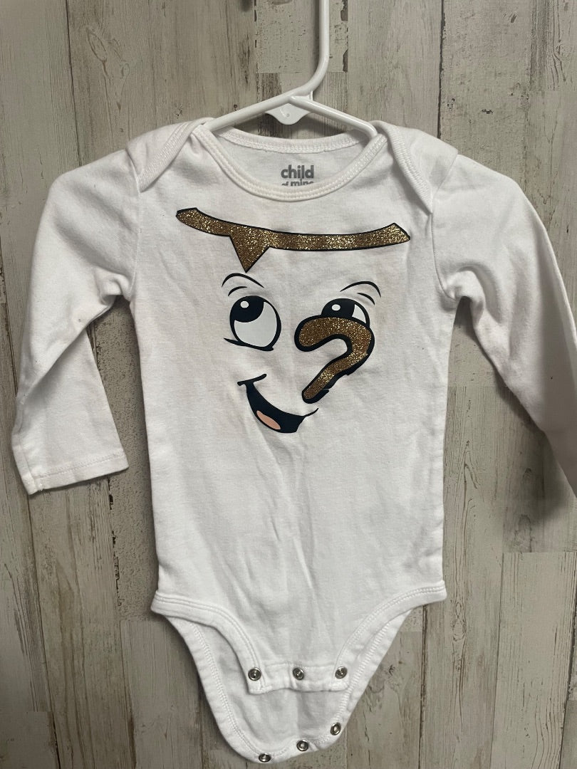 WHITE CHILD OF MINE CHIP ONESIE, GIRL 12M