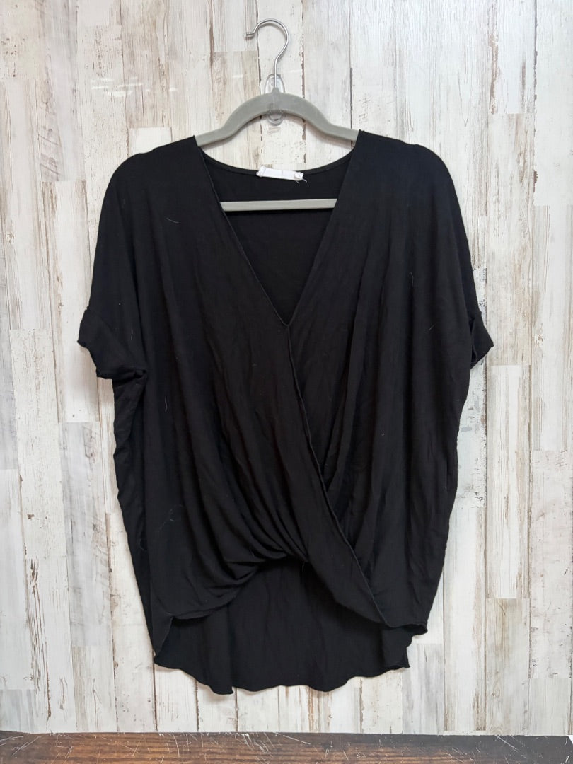 BLACK DOUBLE ZERO SOFT WRAP TOP, LADIES M