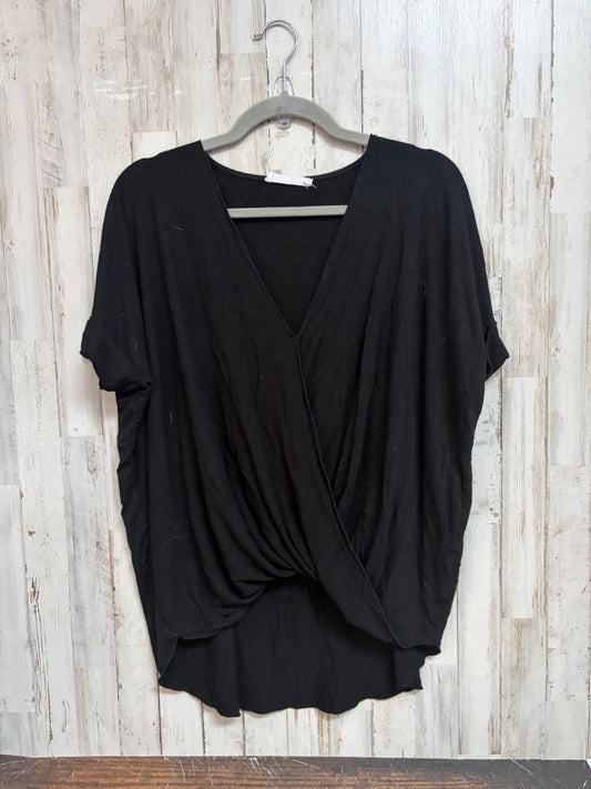 BLACK DOUBLE ZERO SOFT WRAP TOP, LADIES M