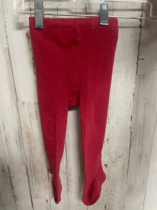 MAROON  KNIT FOOTED TIGHTS, GIRL 12M