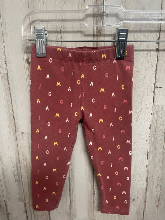 RUST GARANIMALS ALPHABET LEGGINGS, GIRL 6-9M