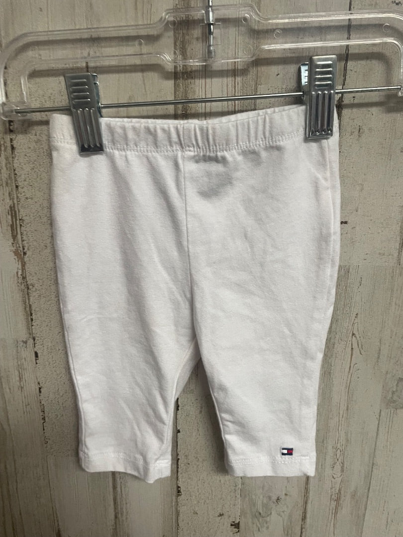WHITE TOMMY HILFIGER LOGO LEGGINGS, GIRL 6-9M