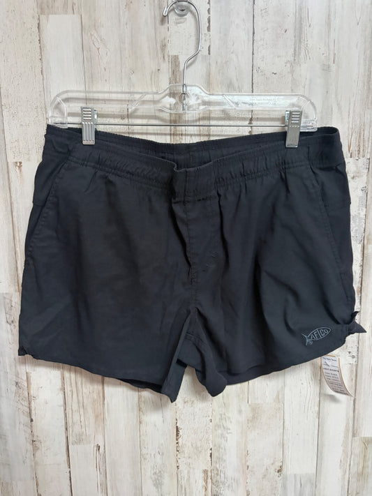 BLACK AFTCO LOGO SHORTS, LADIES L