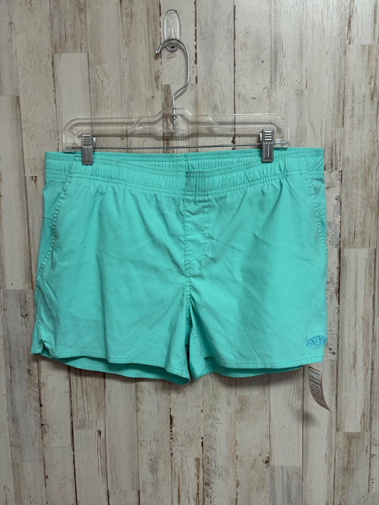 TEAL AFTCO LOGO SHORTS, LADIES L