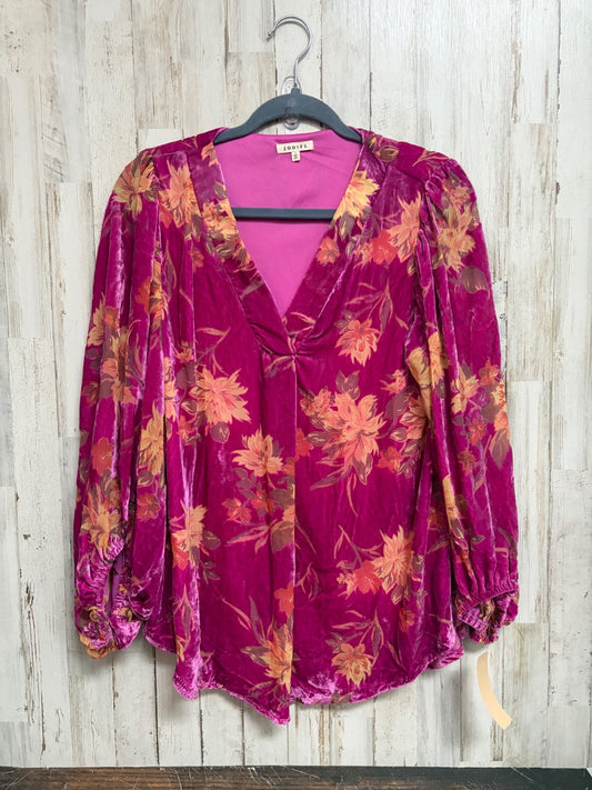 FUCHSIA JODIFL FLORAL VELVET TOP, LADIES S