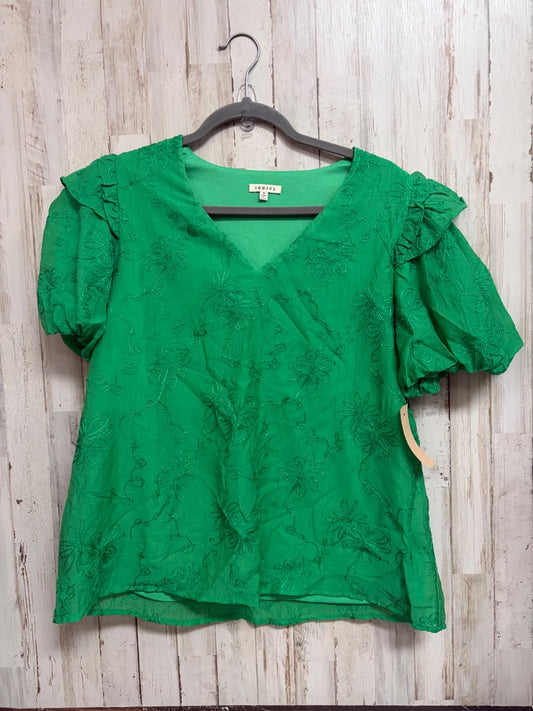 GREEN JODIFL FLORAL PUFF SLEEVE TOP, LADIES M