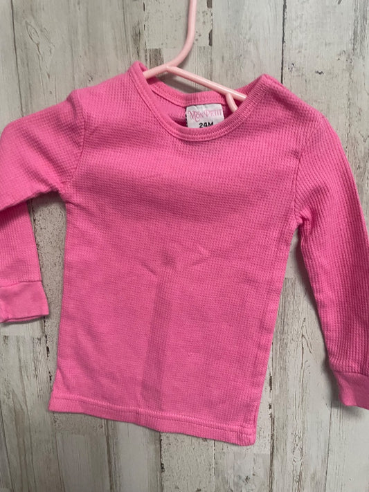 PINK MON PETIT WAFFLE TOP, GIRL 24M