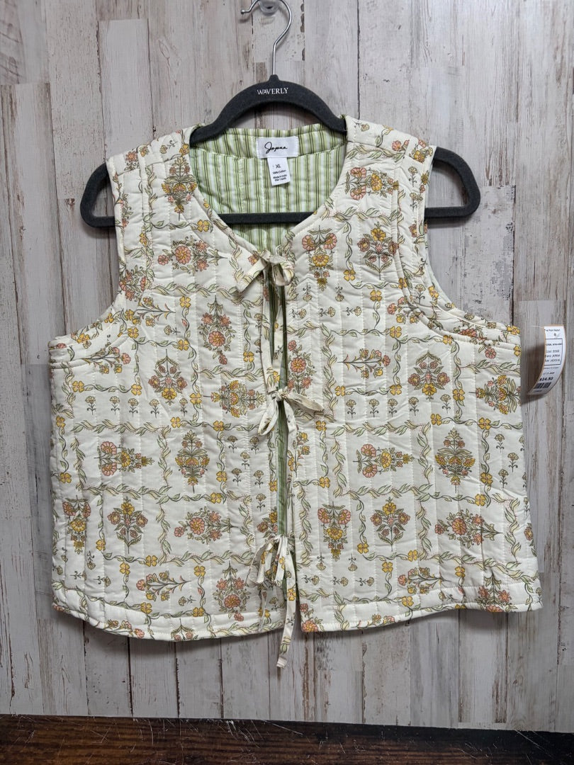 BEIGE JAPANA FLORAL BOW VEST, LADIES XL