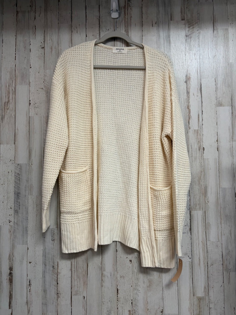 CREAM ZENANA KNIT CARDIGAN, LADIES M