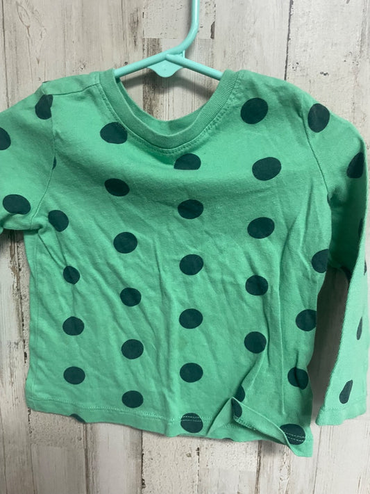 GREEN OLD NAVY DOTTED TEE, GIRL 18-24M