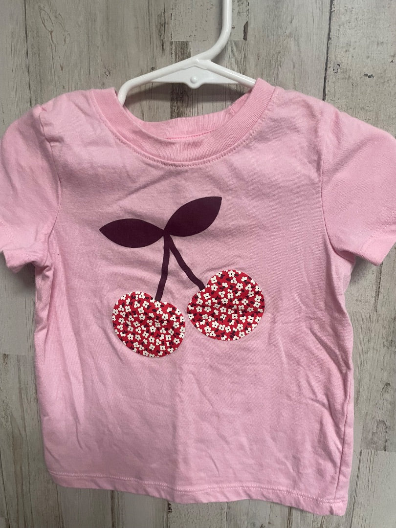 PINK CAT & JACK CHERRY TEE, GIRL 18M