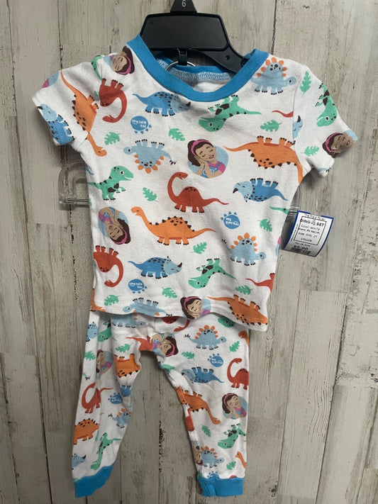 WHITE MS RACHEL DINO PJ SET, GIRL 2T