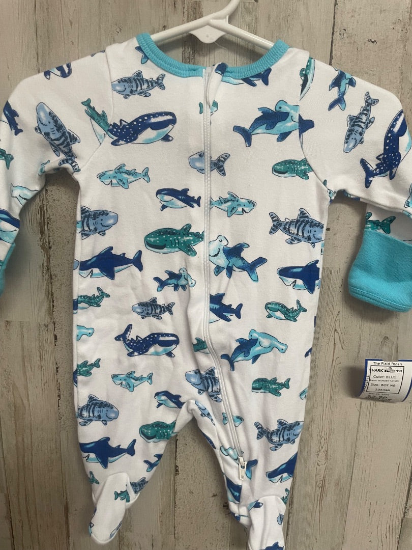 BLUE WONDER NATION SHARK SLEEPER, BOY NB