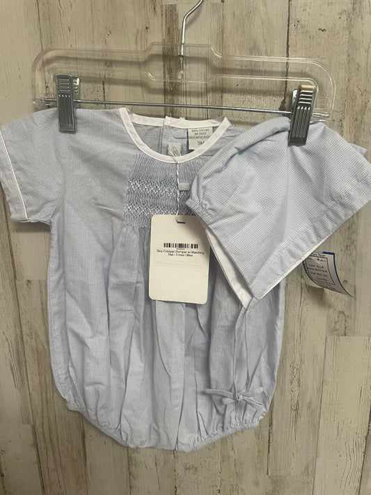 BLUE BOUTIQUE NEW SMOCKED BUBBLE AND HAT, BOY 3M