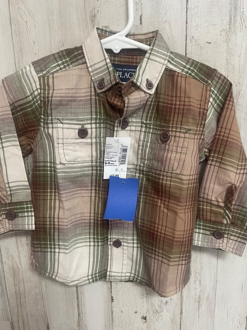 BOY 6-9M CHILDRENS PLACE NEW PLAID BUTTON UP
