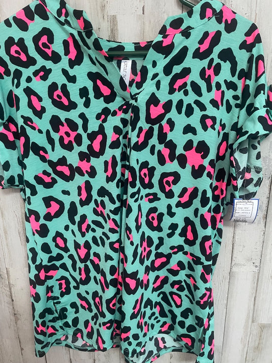 MINT DEAR SCARLET CHEETAH V NECK BLOUSE, LADIES S