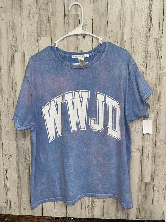 BLUE ALTARD STATE ACID WASH WWJD TEE, LADIES M
