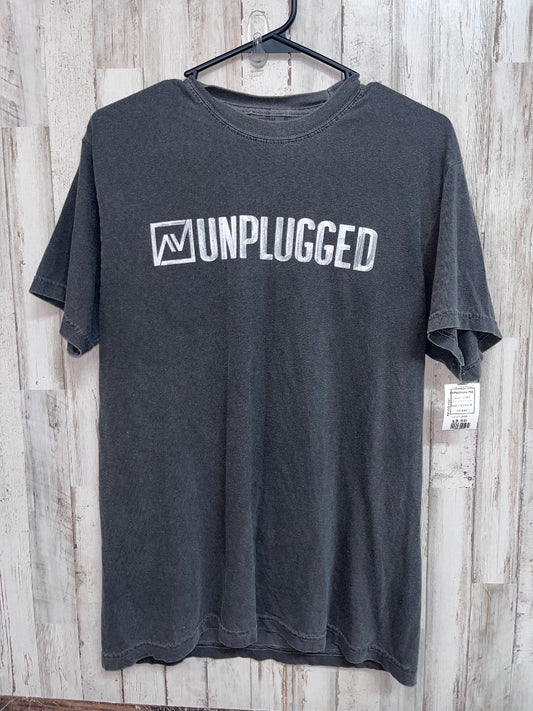 GREY COMFORT COLORS UNPLUGGED TEE, LADIES M