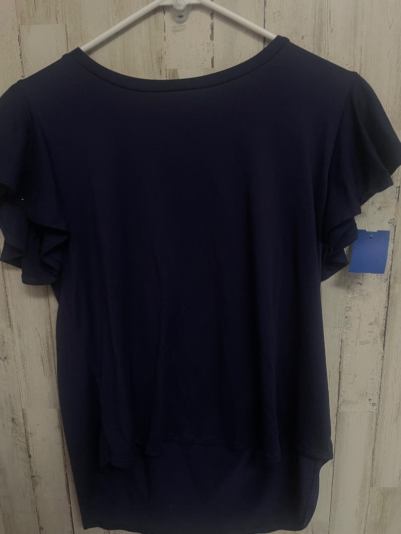 NAVY ACTING PRO RUFFLE SLEEVE SOFT TEE, LADIES M
