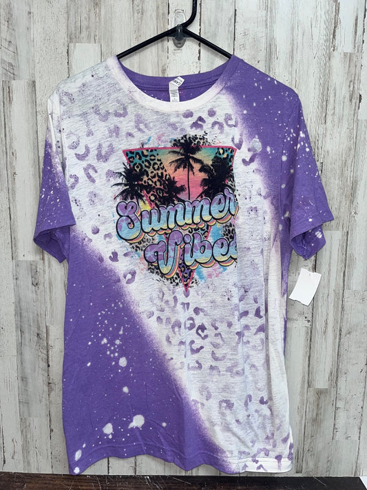 PURPLE BELLA + CANVAS SUMMER VIBES TEE, LADIES L