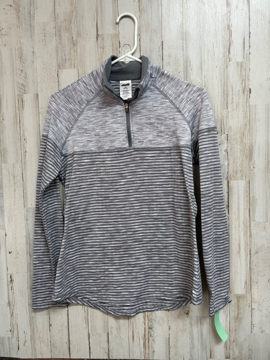 GREY AVIA STRIPE HALF ZIP PULLOVER, LADIES M